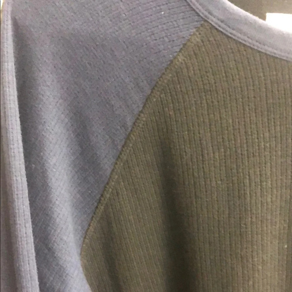 Lucky Brand Navy and Black Thermal Raglan Sweatshirt - Picture 5 of 5